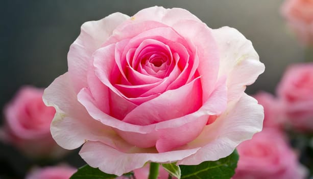 Close up of tenderness pink rose.