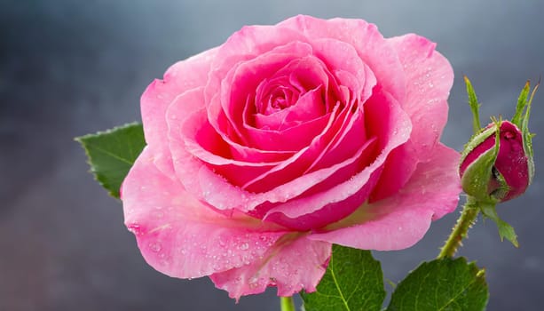 Close up of tenderness pink rose.