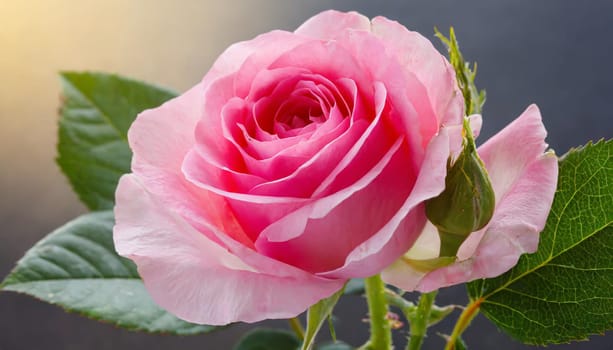 Close up of tenderness pink rose.