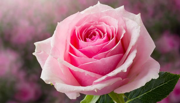 Close up of tenderness pink rose.