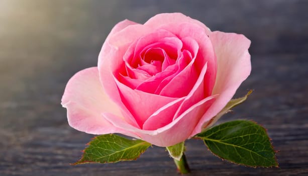 Close up of tenderness pink rose.