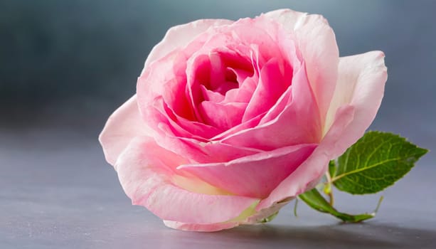 Close up of tenderness pink rose.