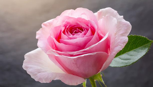 Close up of tenderness pink rose.