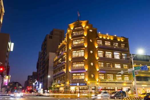 Tainan, Taiwan 23 February 2023: Hayashi Department Store at Tainan at night in Taiwan