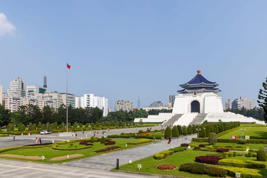 Taipei, Taiwan 17 April 2023: Chiang Kai shek Memorial Hall in Taipei of Taiwan