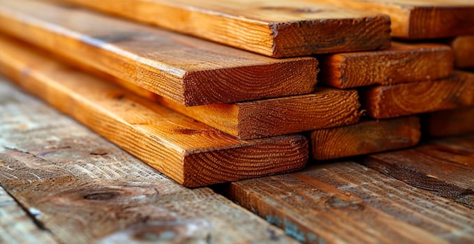 Wooden lumber, wood blanks on a white background AI generated image