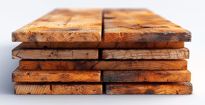 Wooden lumber, wood blanks on a white background AI generated image