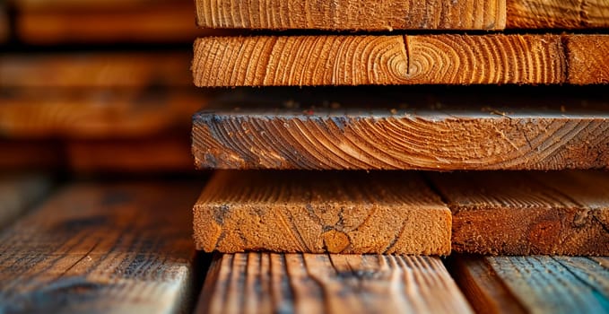 Wooden lumber, wood blanks on a white background AI generated image