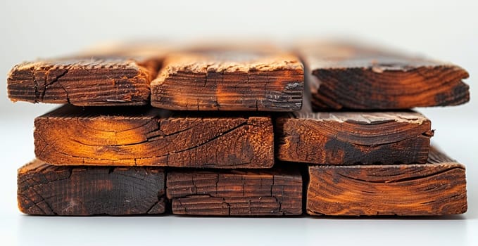 Wooden lumber, wood blanks on a white background AI generated image