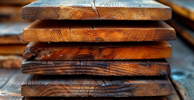 Wooden lumber, wood blanks on a white background AI generated image