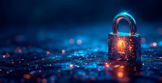 Electronic security, digital lock password, reliable protection of electronic devices AI generated image