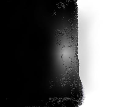 Background texture black and white split surface with uneven edges close-up