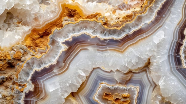 Geode rock texture, background and wallpaper. Neural network generated image. Not based on any actual scene or pattern.