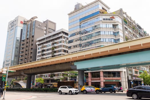 Taipei, Taiwan 29 April 2023: Taipei city downtown street