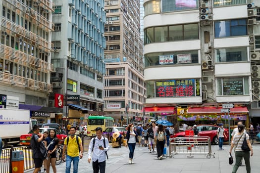 Hong Kong 20 June 2023: Tsim Sha Tsui district in Hong Kong city