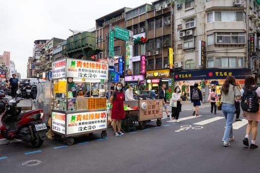 Taipei, Taiwan 12 May 2023: Local vendor store on the street in Taipei city