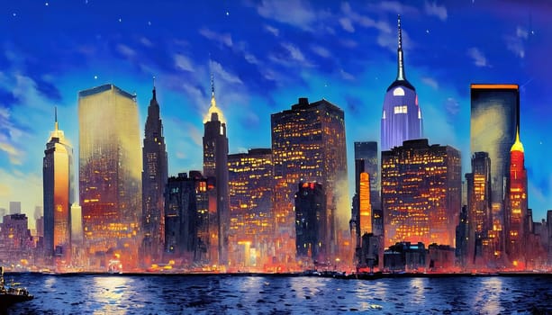 Generative visualization of New York at night
