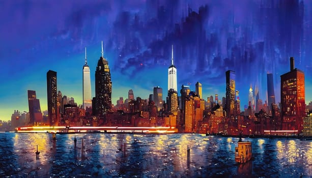 Generative visualization of New York at night