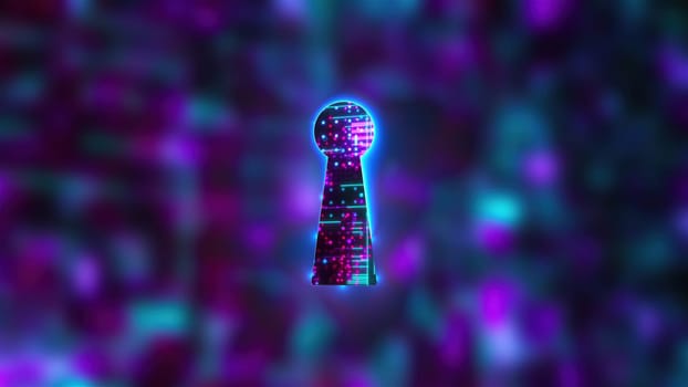 Abstract cyber keyhole. Computer generated 3d render