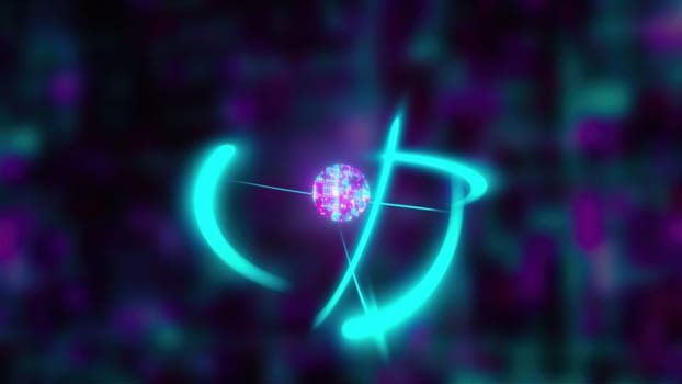 Abstract digital atom. Computer generated 3d render