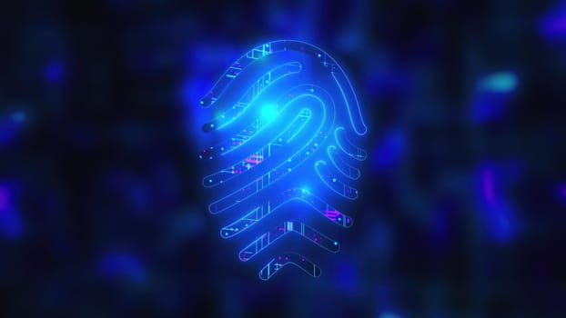 Digital cyber fingerprint. Computer generated 3d render