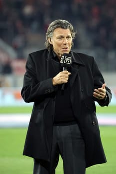 Urs Meier (ex-FIFA football referee and TV pundit) at the match of the 1st FBL: 23-24: 24. SC Freiburg - FC Bayern Munich  DFL REGULATIONS PROHIBIT ANY USE OF PHOTOGRAPHS AS IMAGE SEQUENCES AND/OR QUASI-VIDEONann  Photo: Joachim Hahne/johapress
