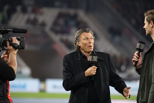 Urs Meier (ex-FIFA football referee and TV pundit) at the match of the 1st FBL: 23-24: 24. SC Freiburg - FC Bayern Munich  DFL REGULATIONS PROHIBIT ANY USE OF PHOTOGRAPHS AS IMAGE SEQUENCES AND/OR QUASI-VIDEONann  Photo: Joachim Hahne/johapress