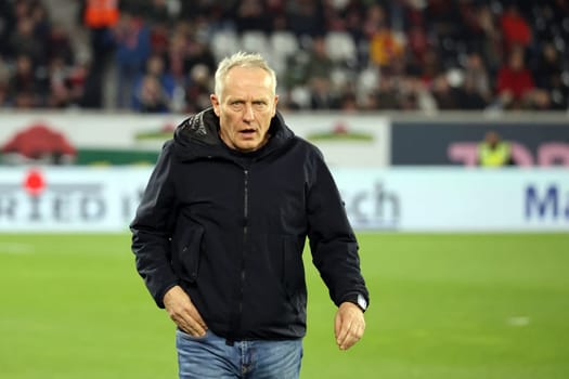 Coach Christian Streich (SC Freiburg) at the match of the 1st FBL: 23-24: 24. Sptg. SC Freiburg - FC Bayern Munich  DFL REGULATIONS PROHIBIT ANY USE OF PHOTOGRAPHS AS IMAGE SEQUENCES AND/OR QUASI-VIDEONann  Photo: Joachim Hahne/johapress