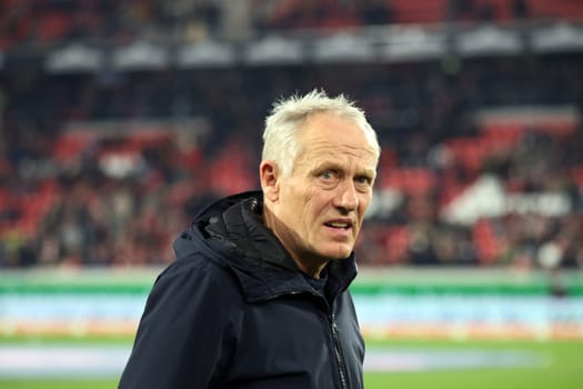 Coach Christian Streich (SC Freiburg) at the match of the 1st FBL: 23-24: 24. Sptg. SC Freiburg - FC Bayern Munich  DFL REGULATIONS PROHIBIT ANY USE OF PHOTOGRAPHS AS IMAGE SEQUENCES AND/OR QUASI-VIDEONann  Photo: Joachim Hahne/johapress