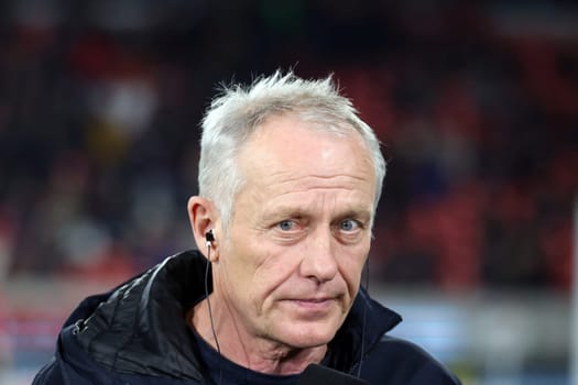 Coach Christian Streich (SC Freiburg) at the match of the 1st FBL: 23-24: 24. Sptg. SC Freiburg - FC Bayern Munich  DFL REGULATIONS PROHIBIT ANY USE OF PHOTOGRAPHS AS IMAGE SEQUENCES AND/OR QUASI-VIDEONann  Photo: Joachim Hahne/johapress