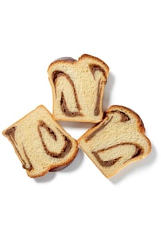 Savor the homely delight of three walnut bread cake slices. Rich, nutty flavor awaits in every bite.