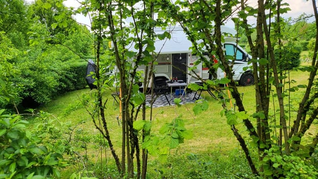 WARSTEIN, GERMANY -JUNE 07, 2023: Warstein, Germany-June 07, 2023: Visit to the Warsteiner World campsite with the RV camper. With a city tour.