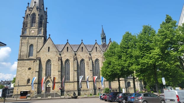 WARSTEIN, GERMANY -JUNE 08, 2023: Warstein, Germany-June 08, 2023: Visit to the Warsteiner World campsite with the RV camper. With a city tour.