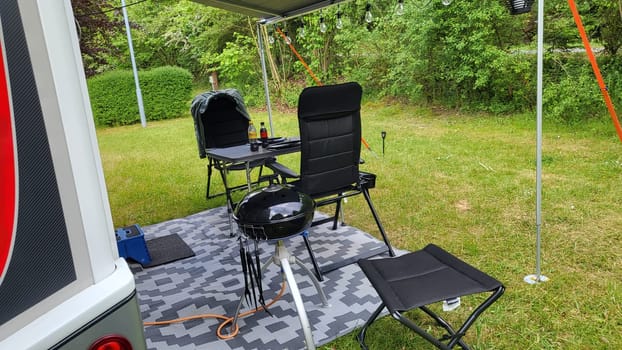 WARSTEIN, GERMANY -JUNE 07, 2023: Warstein, Germany-June 07, 2023: Visit to the Warsteiner World campsite with the RV camper. With a city tour.