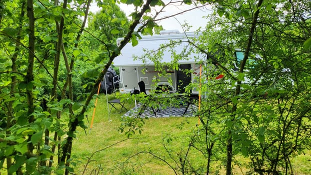 WARSTEIN, GERMANY -JUNE 07, 2023: Warstein, Germany-June 07, 2023: Visit to the Warsteiner World campsite with the RV camper. With a city tour.