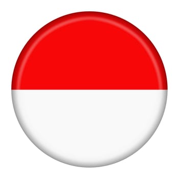 A Monaco flag button 3d illustration with clipping path red white Monte Carlo