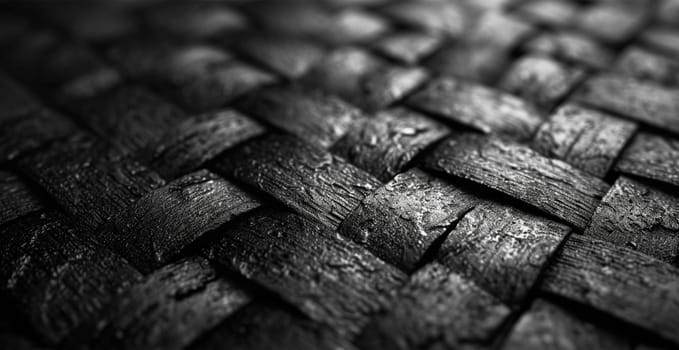 Black carbon texture, panoramic background AI generated image