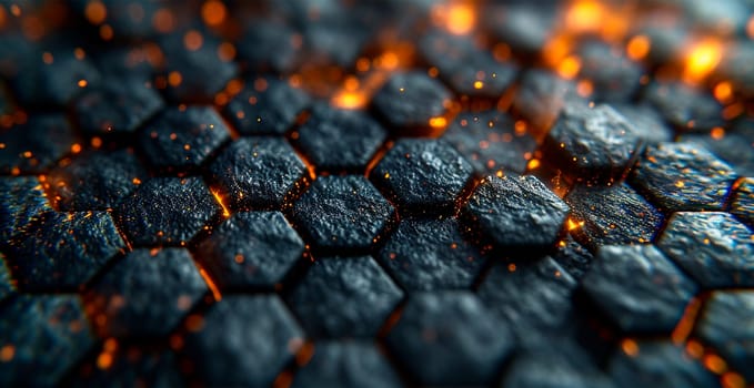 Black carbon texture, panoramic background AI generated image