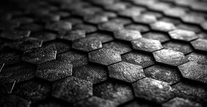 Black carbon texture, panoramic background AI generated image