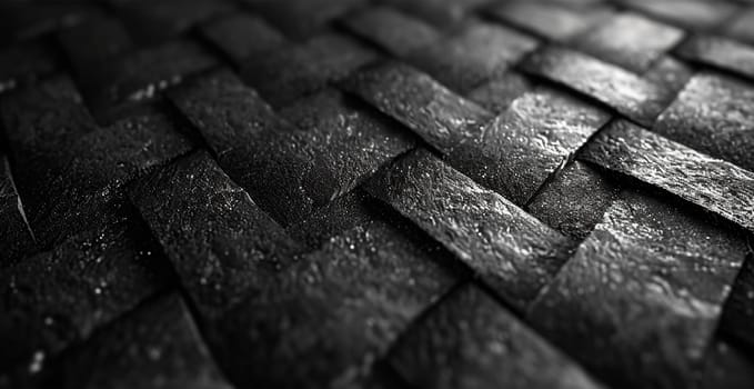 Black carbon texture, panoramic background AI generated image