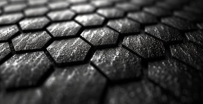 Black carbon texture, panoramic background AI generated image
