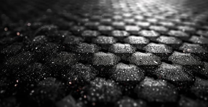 Black carbon texture, panoramic background AI generated image