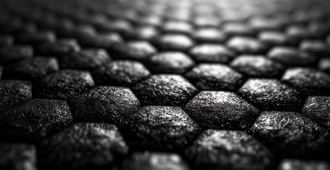 Black carbon texture, panoramic background AI generated image