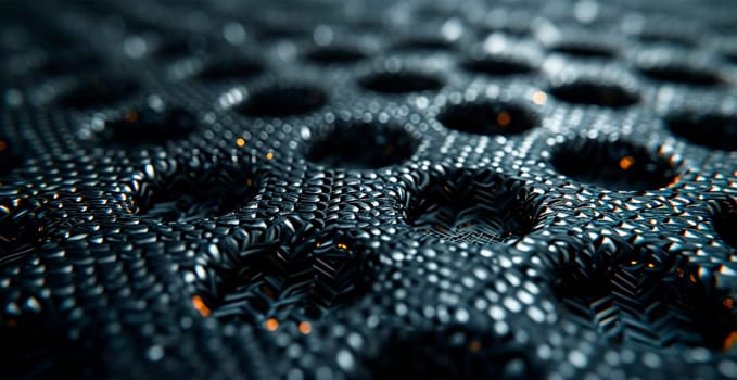 Black carbon texture, panoramic background AI generated image