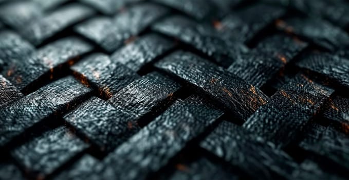 Black carbon texture, panoramic background AI generated image