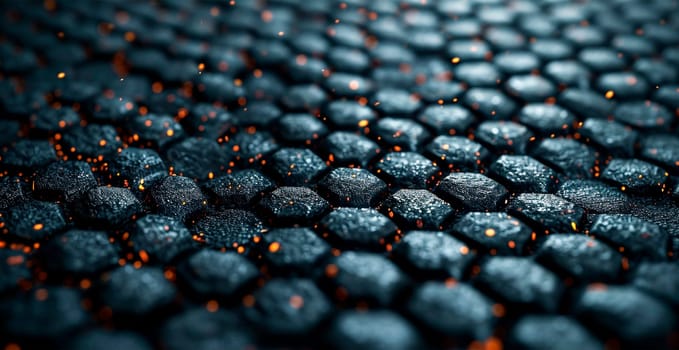 Black carbon texture, panoramic background AI generated image