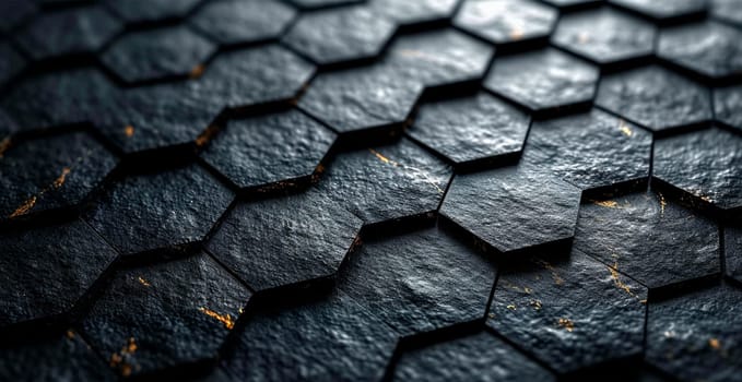 Black carbon texture, panoramic background AI generated image