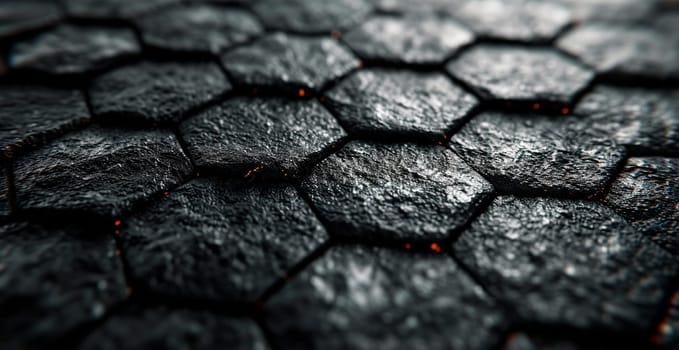 Black carbon texture, panoramic background AI generated image