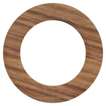 Empty oak round frame for photos and painting