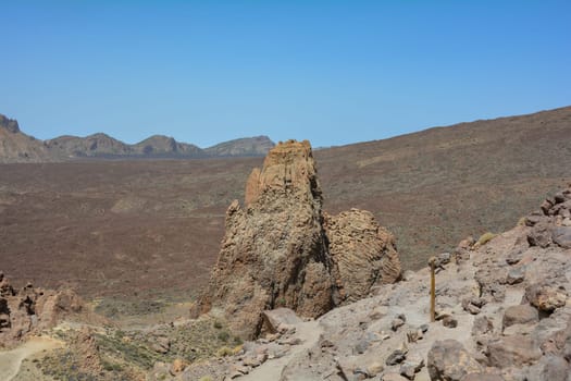 Volcanic landscape in El Teide - Caldera de las Cañadas - National Park on the Canary Island of Tenerife, Spain